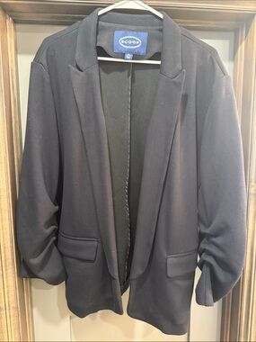 Scoop Black Open-Front Blazer Jacket